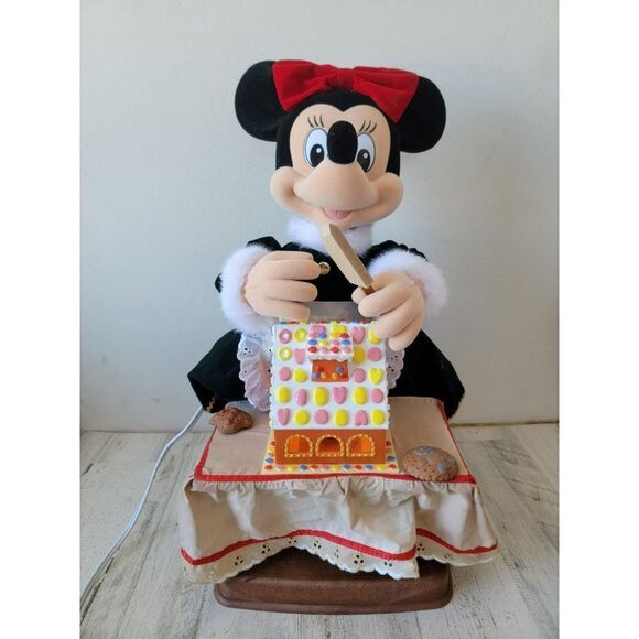 Telco 1996 Minnie Mouse gingerbread house animated motionette Xmas decor - Picture 1 of 13